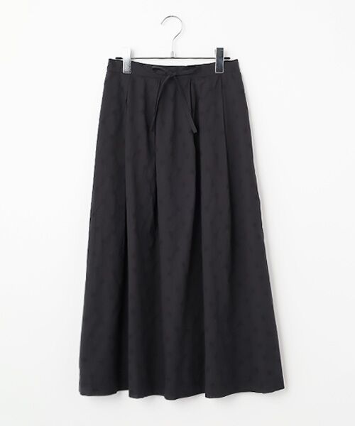 Mademoiselle NON NON / マドモアゼルノンノン ロング・マキシ丈スカート | カラミジャガード タックスカート（クロ）