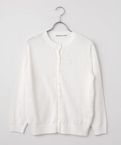 Mademoiselle NON NON / マドモアゼルノンノン カーディガン・ボレロ | ユーロリネンウオッシャブル天竺10G クルーネックカーディガン[9分袖]