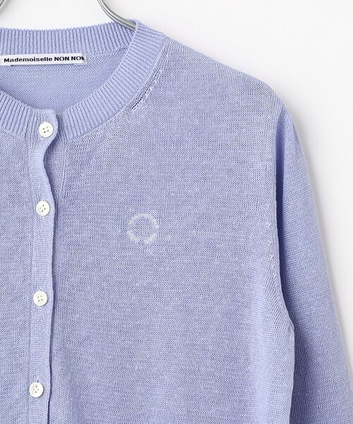 Mademoiselle NON NON / マドモアゼルノンノン カーディガン・ボレロ | ユーロリネンウオッシャブル天竺10G クルーネックカーディガン[9分袖] | 詳細5
