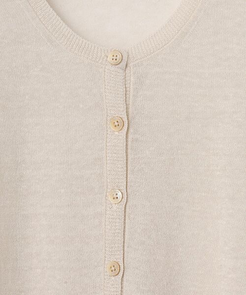 Mademoiselle NON NON / マドモアゼルノンノン カーディガン・ボレロ | リネンクロスウオッシャブルWカバー ロングカーディガン[8分袖] | 詳細1