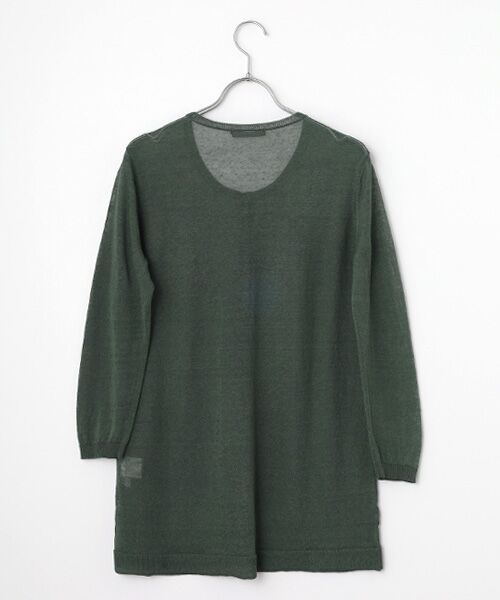 Mademoiselle NON NON / マドモアゼルノンノン カーディガン・ボレロ | リネンクロスウオッシャブルWカバー ロングカーディガン[8分袖] | 詳細3