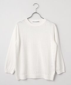 Mademoiselle NON NON / マドモアゼルノンノン ニット・セーター | ユーロリネンウオッシャブル天竺10G クルーネックニット[8分袖]