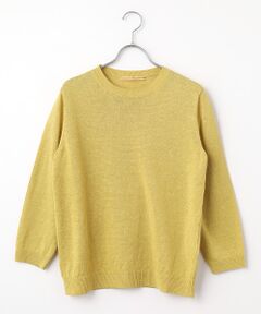 Mademoiselle NON NON / マドモアゼルノンノン ニット・セーター | ユーロリネンウオッシャブル天竺10G クルーネックニット[8分袖]