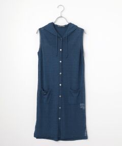 Mademoiselle NON NON / マドモアゼルノンノン ベスト | リネンクロスウオッシャブルWカバー フード付きベスト