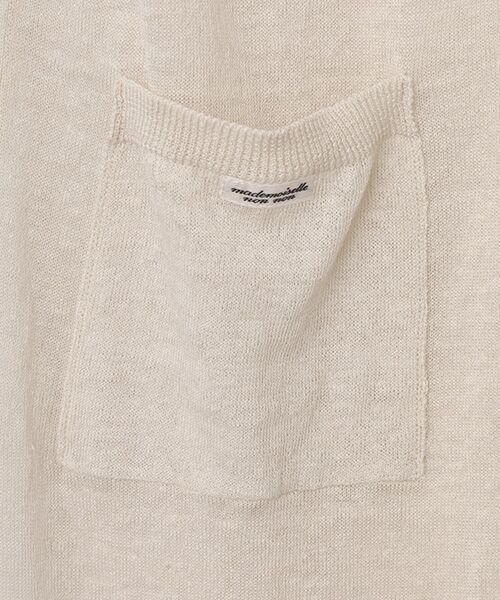 Mademoiselle NON NON / マドモアゼルノンノン ベスト | リネンクロスウオッシャブルWカバー フード付きベスト | 詳細1