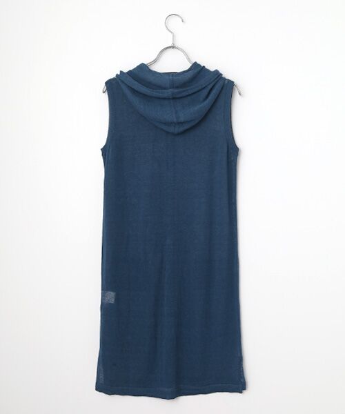 Mademoiselle NON NON / マドモアゼルノンノン ベスト | リネンクロスウオッシャブルWカバー フード付きベスト | 詳細3