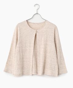 Mademoiselle NON NON / マドモアゼルノンノン カーディガン・ボレロ | ウオッシャブルリネンTOP天竺 カーディガン[8分袖]