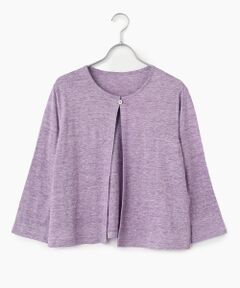 Mademoiselle NON NON / マドモアゼルノンノン カーディガン・ボレロ | ウオッシャブルリネンTOP天竺 カーディガン[8分袖]