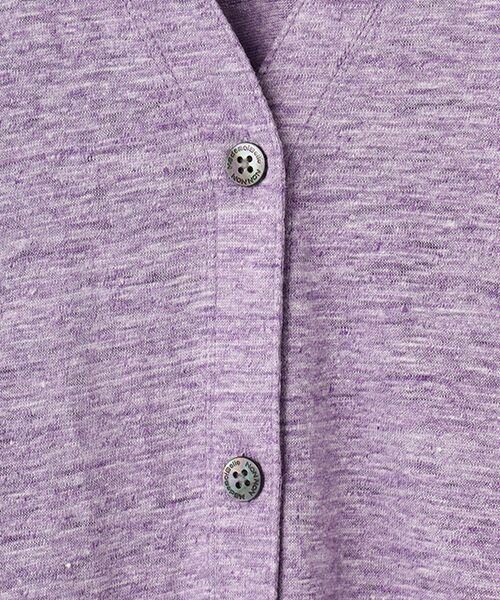 Mademoiselle NON NON / マドモアゼルノンノン カーディガン・ボレロ | ウオッシャブルリネンTOP天竺 Vネックカーディガン | 詳細6