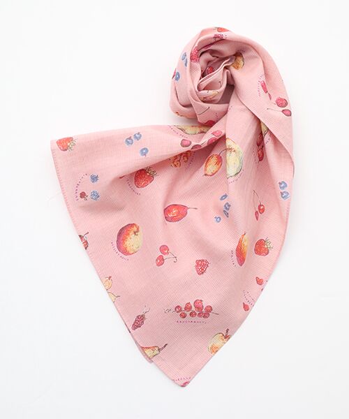 Mademoiselle NON NON / マドモアゼルノンノン ハンカチ | トップボーダー フルーツプリント柄ハンカチ | 詳細1