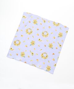 Mademoiselle NON NON / マドモアゼルノンノン ハンカチ | フラワーリースブーケプリントハンカチ