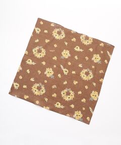 Mademoiselle NON NON / マドモアゼルノンノン ハンカチ | フラワーリースブーケプリントハンカチ