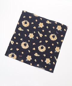 Mademoiselle NON NON / マドモアゼルノンノン ハンカチ | フラワーリースブーケプリントハンカチ
