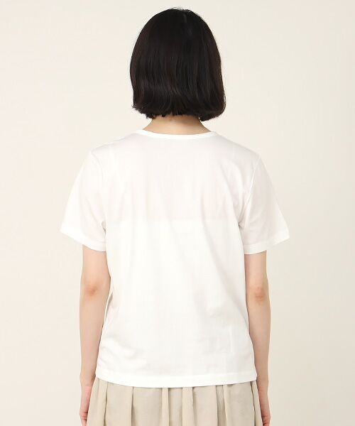 Mademoiselle NON NON / マドモアゼルノンノン Tシャツ | エアーコットン天竺 ミモザモチーフプリントTシャツ | 詳細4