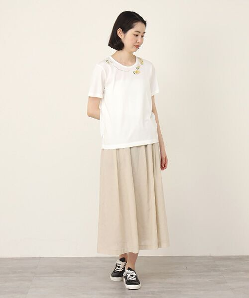 Mademoiselle NON NON / マドモアゼルノンノン Tシャツ | エアーコットン天竺 ミモザモチーフプリントTシャツ | 詳細6