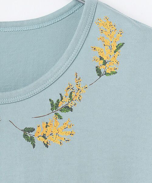 Mademoiselle NON NON / マドモアゼルノンノン Tシャツ | エアーコットン天竺 ミモザモチーフプリントTシャツ | 詳細7