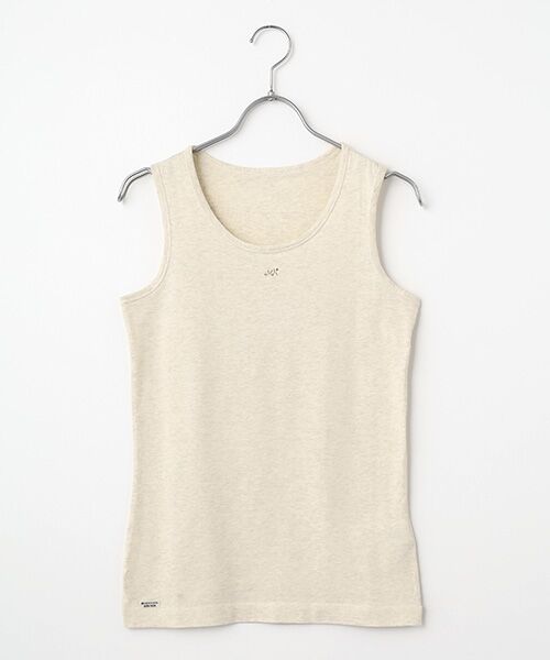 Mademoiselle NON NON / マドモアゼルノンノン Tシャツ | エアーコットン天竺 MN刺繍入りタンクトップ（TOPオートミール）