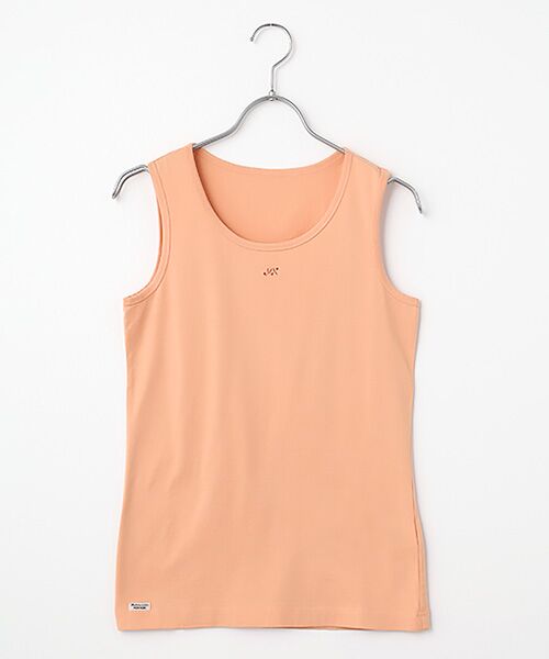 Mademoiselle NON NON / マドモアゼルノンノン Tシャツ | エアーコットン天竺 MN刺繍入りタンクトップ（アプリコット）