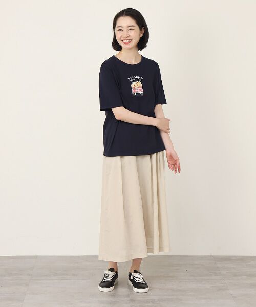 Mademoiselle NON NON / マドモアゼルノンノン Tシャツ | エアーコットン天竺 トラック＆サンフラワープリントTシャツ | 詳細12