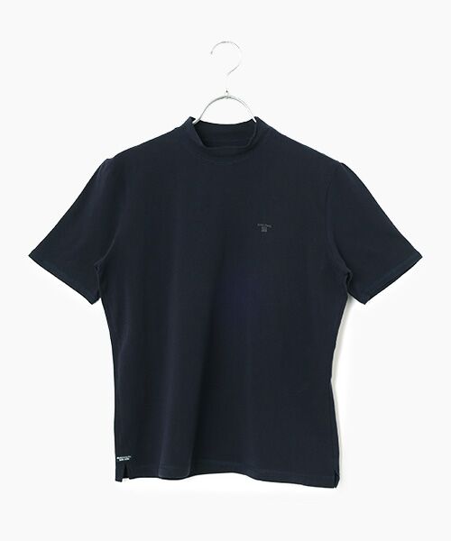 Mademoiselle NON NON / マドモアゼルノンノン Tシャツ | スーピマベア天竺 ボトルネックTシャツ（ネイビー）