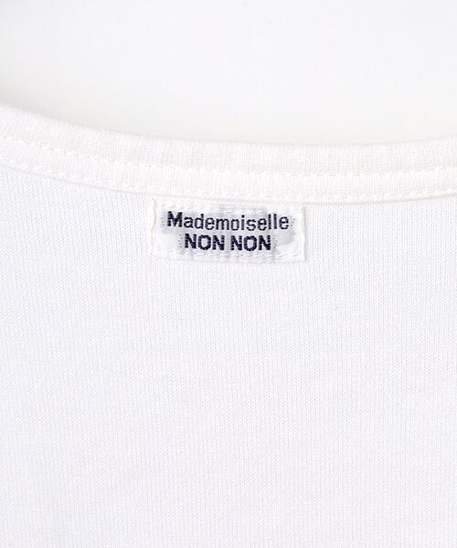 Mademoiselle NON NON / マドモアゼルノンノン Tシャツ | ガス焼き天竺 袖口チェック切替Tシャツ | 詳細4