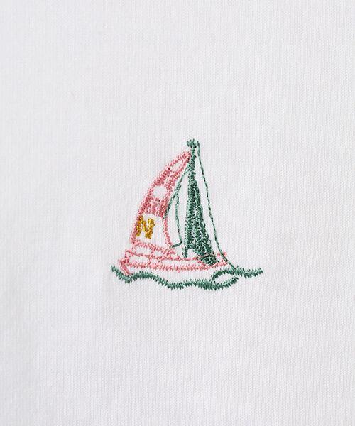 Mademoiselle NON NON / マドモアゼルノンノン Tシャツ | ガス焼き天竺 袖口チェック切替Tシャツ | 詳細5