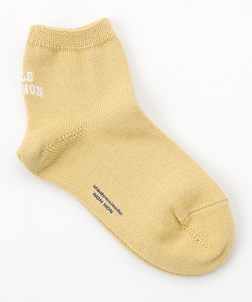 Mademoiselle NON NON / マドモアゼルノンノン ソックス | メンコーマ無地 MLLE NON NON刺繍ソックス（クリーム）