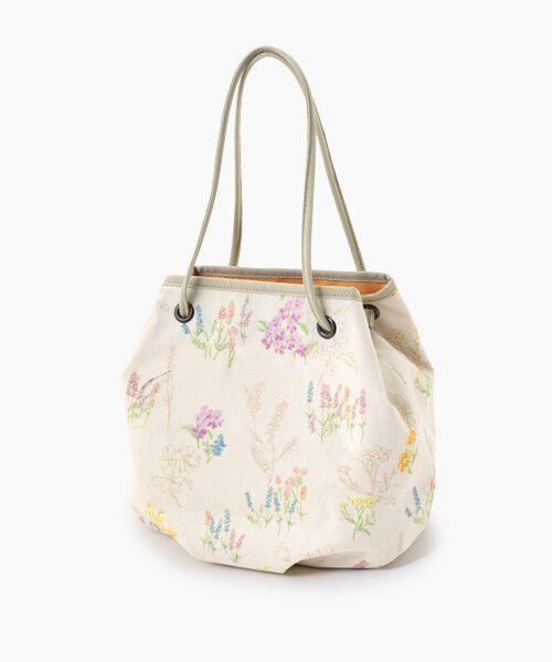Mademoiselle NON NON / マドモアゼルノンノン ハンドバッグ | スパニッシュブルームプリント バケットバッグ（ベージュ）