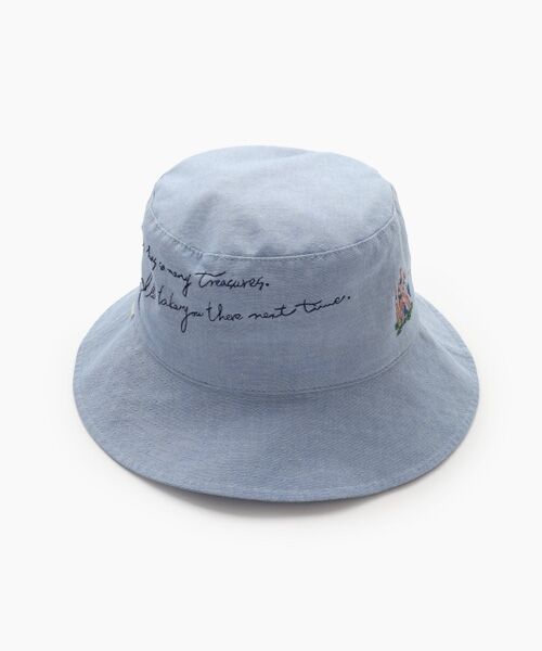 Mademoiselle NON NON / マドモアゼルノンノン ハット | オーガニックコットンダンガリー 飛び柄刺繍入りクローシュ | 詳細2