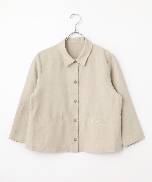 Mademoiselle NON NON / マドモアゼルノンノン その他アウター | リネンポプリン ブラウスジャケット（ライトベージュ）