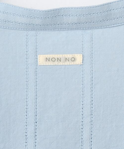 Mademoiselle NON NON / マドモアゼルノンノン シャツ・ブラウス | 綿麻レノクロスストライプ バンドカラーティアードチュニック | 詳細5