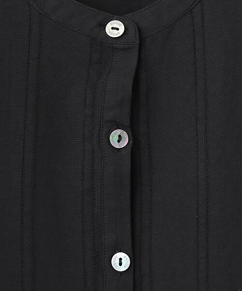 Mademoiselle NON NON / マドモアゼルノンノン シャツ・ブラウス | 綿麻レノクロスストライプ バンドカラーティアードチュニック | 詳細7