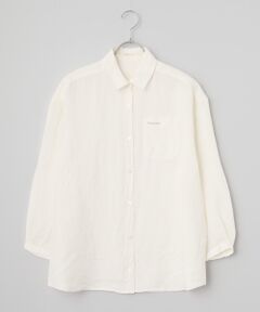 Mademoiselle NON NON / マドモアゼルノンノン シャツ・ブラウス | ノルマンディリネンムジ&ストライプ オーバーサイズシャツ[9分袖]