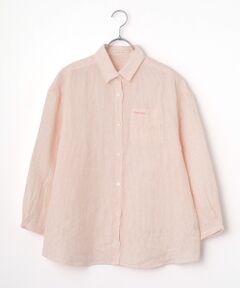 Mademoiselle NON NON / マドモアゼルノンノン シャツ・ブラウス | ノルマンディリネンムジ&ストライプ オーバーサイズシャツ[9分袖]