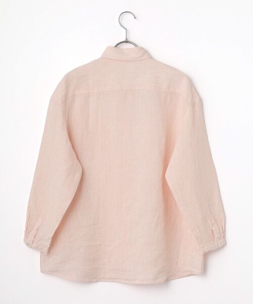 Mademoiselle NON NON / マドモアゼルノンノン シャツ・ブラウス | ノルマンディリネンムジ&ストライプ オーバーサイズシャツ[9分袖] | 詳細2