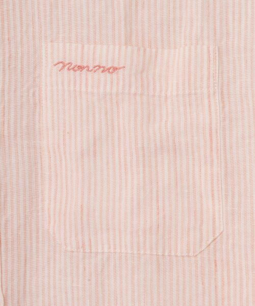 Mademoiselle NON NON / マドモアゼルノンノン シャツ・ブラウス | ノルマンディリネンムジ&ストライプ オーバーサイズシャツ[9分袖] | 詳細5