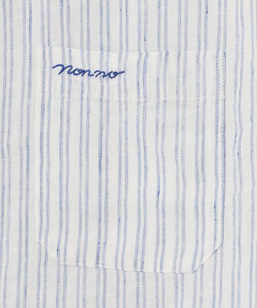 Mademoiselle NON NON / マドモアゼルノンノン シャツ・ブラウス | ノルマンディリネンムジ&ストライプ オーバーサイズシャツ[9分袖] | 詳細6