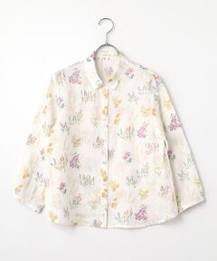 Mademoiselle NON NON / マドモアゼルノンノン シャツ・ブラウス | スパニッシュブルームプリントシャツ[8分袖]