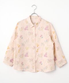 スパニッシュブルームプリントシャツ[8分袖]