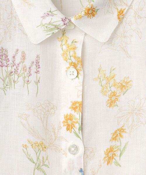 Mademoiselle NON NON / マドモアゼルノンノン シャツ・ブラウス | スパニッシュブルームプリントシャツ[8分袖] | 詳細1