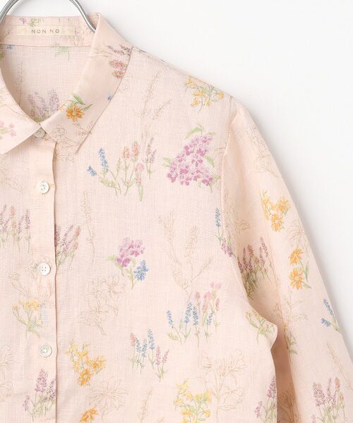 Mademoiselle NON NON / マドモアゼルノンノン シャツ・ブラウス | スパニッシュブルームプリントシャツ[8分袖] | 詳細3