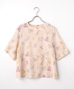 Mademoiselle NON NON / マドモアゼルノンノン シャツ・ブラウス | スパニッシュブルームプリント オーバーブラウス[5分袖]