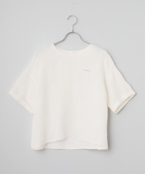 Mademoiselle NON NON / マドモアゼルノンノン シャツ・ブラウス | ノルマンディリネンムジ&ストライプ Tブラウス（オフ）