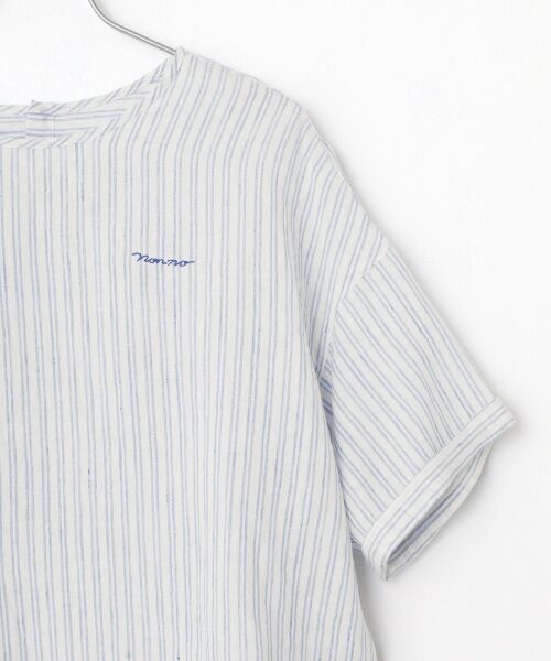 Mademoiselle NON NON / マドモアゼルノンノン シャツ・ブラウス | ノルマンディリネンムジ&ストライプ Tブラウス | 詳細4