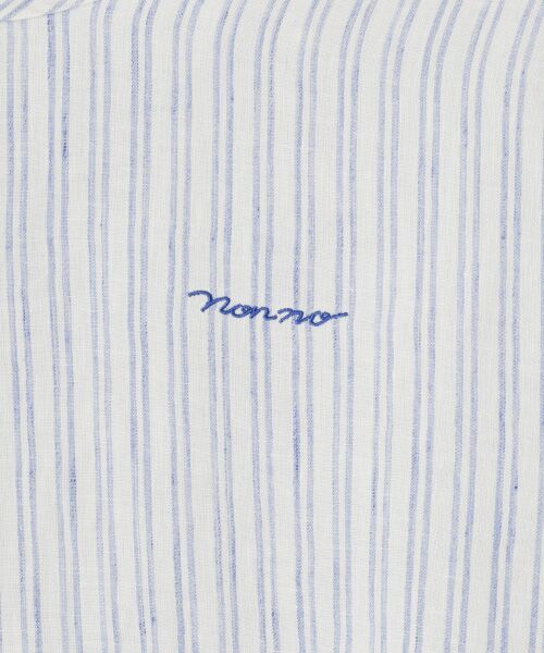 Mademoiselle NON NON / マドモアゼルノンノン シャツ・ブラウス | ノルマンディリネンムジ&ストライプ Tブラウス | 詳細6