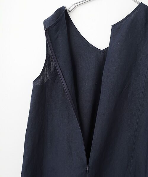 Mademoiselle NON NON / マドモアゼルノンノン ロング・マキシ丈ワンピース | リネンポプリン Vネックジャンパースカート | 詳細7