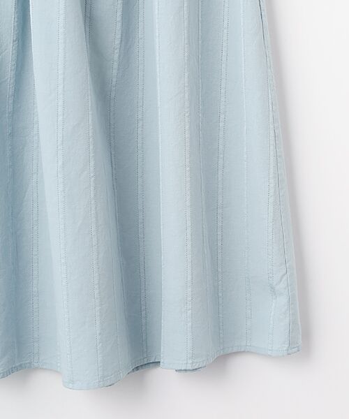 Mademoiselle NON NON / マドモアゼルノンノン ロング・マキシ丈スカート | 綿麻レノクロスストライプ タック＆ギャザースカート | 詳細3