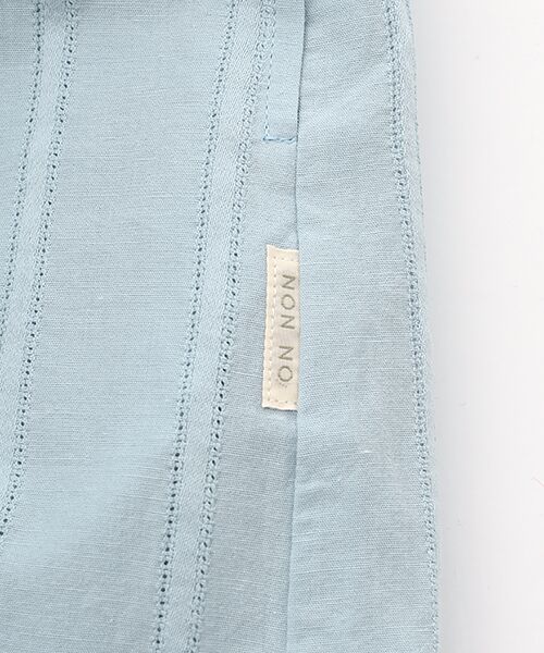 Mademoiselle NON NON / マドモアゼルノンノン ロング・マキシ丈スカート | 綿麻レノクロスストライプ タック＆ギャザースカート | 詳細5