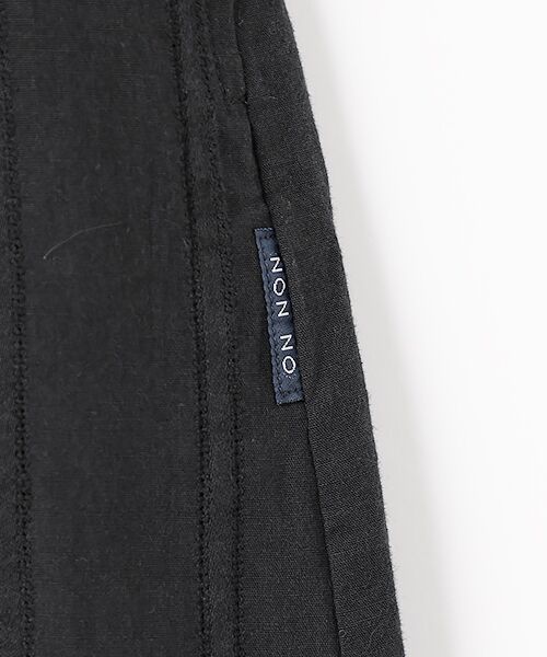 Mademoiselle NON NON / マドモアゼルノンノン ロング・マキシ丈スカート | 綿麻レノクロスストライプ タック＆ギャザースカート | 詳細6