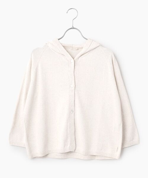 Mademoiselle NON NON / マドモアゼルノンノン パーカー | 綿麻ミックスウオッシャブル ニットフーディー（キナリ）